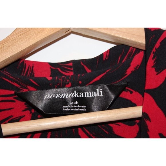 Norma Kamali Sleeveless Floral Wrap Dress Black & Red Size S - Picture 7 of 9